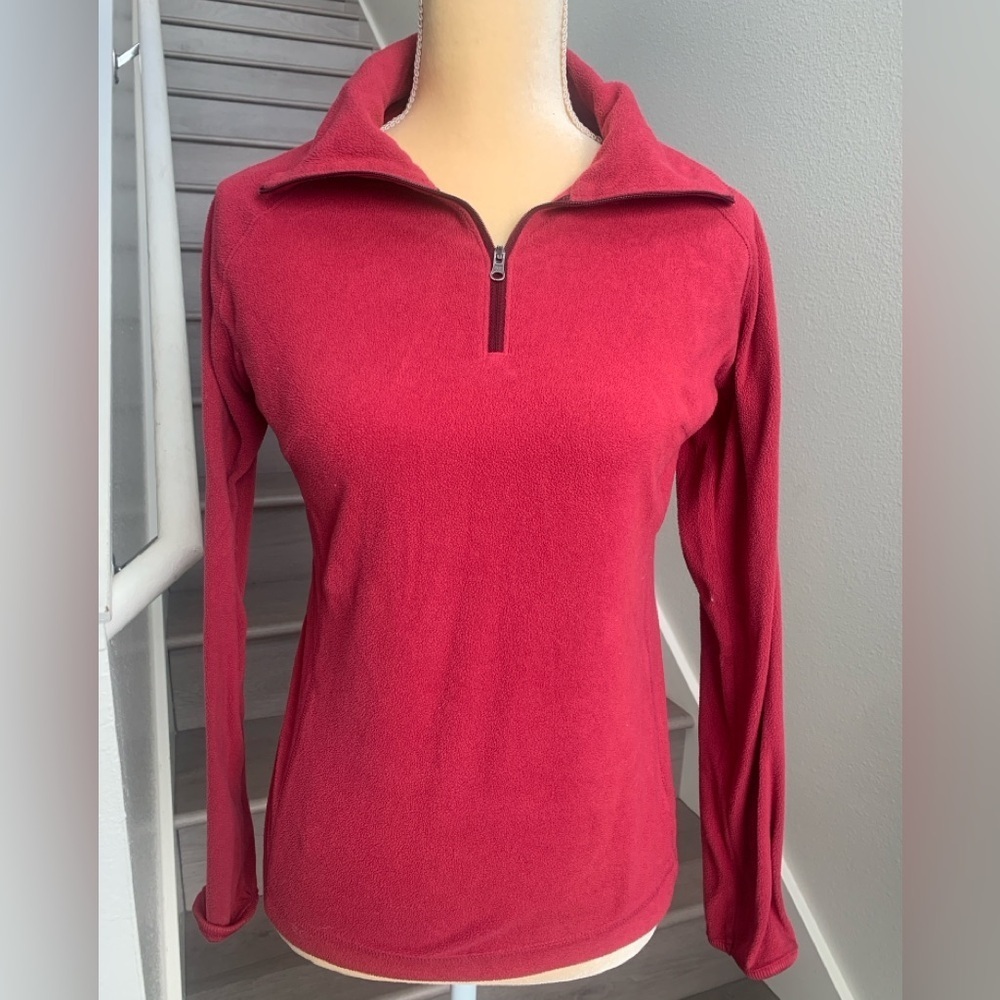 Columbia Fuchsia Pink Women's Quarter-Zip Fleece Pullover Sweatshirt